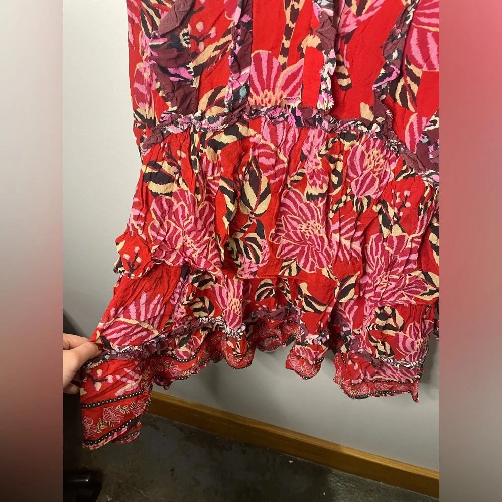 NWT Farm Rio Rio Ruffled Tiered Mini Dress Vibrant Tropical - Picture 8 of 13